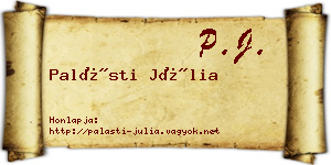Palásti Júlia névjegykártya