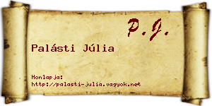 Palásti Júlia névjegykártya